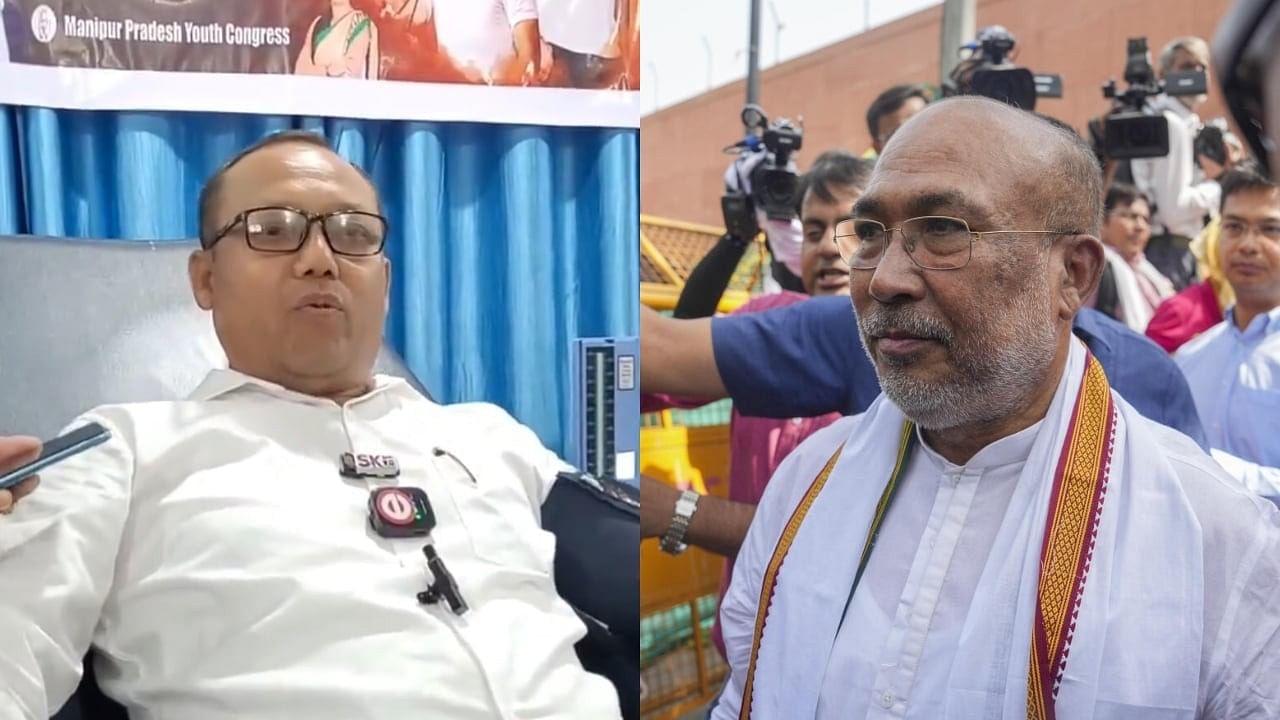 <div class="paragraphs"><p>Manipur Congress chief Keisham Meghachandra, Chief Minister N Biren Singh.</p></div>